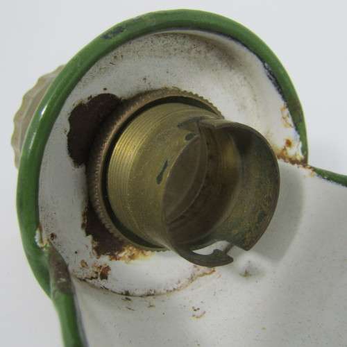 Vintage green enamel lamp shade