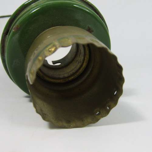 Vintage green enamel lamp shade