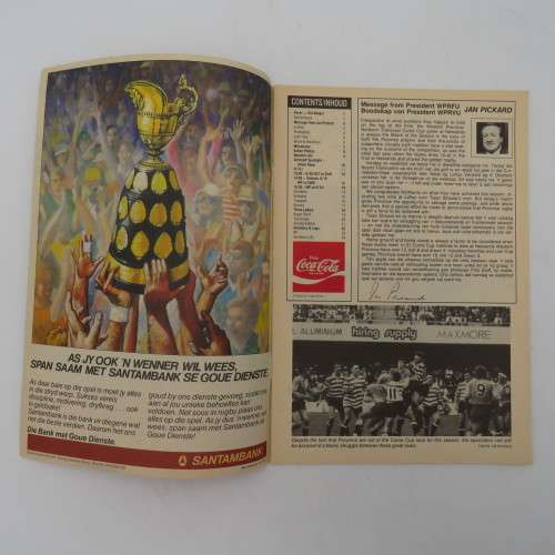 WP Rugby official programme - Norwich Life WP vs Northern Transvaal 01 September 1990