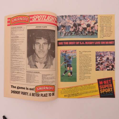 WP Rugby official programme - Norwich Life WP vs Northern Transvaal 01 September 1990