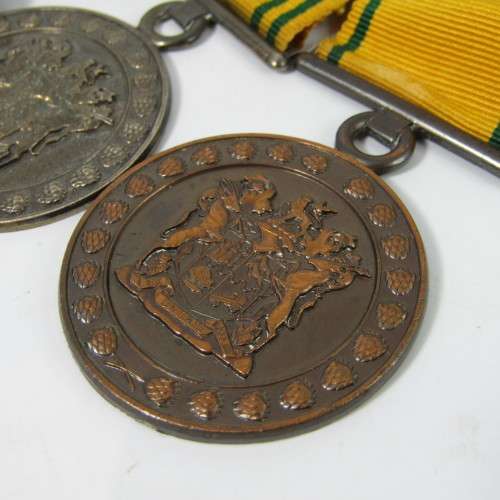 Set of 4 SA Prison Service medals issued to 12612 - H Warrant Officer IL Theunissen