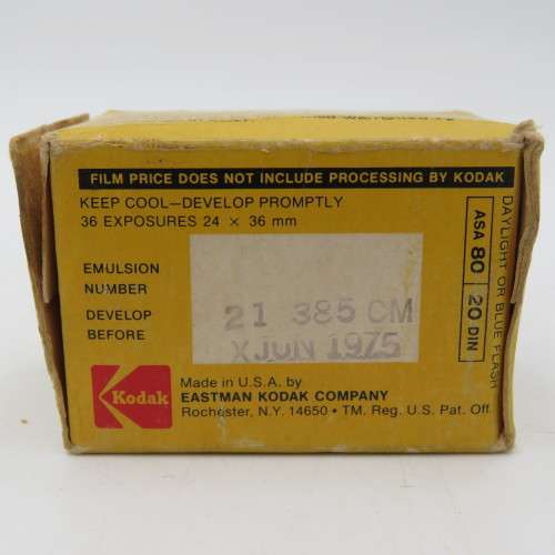 Kodak Kodacolor CX135-36 film - expired June 1975 - unused