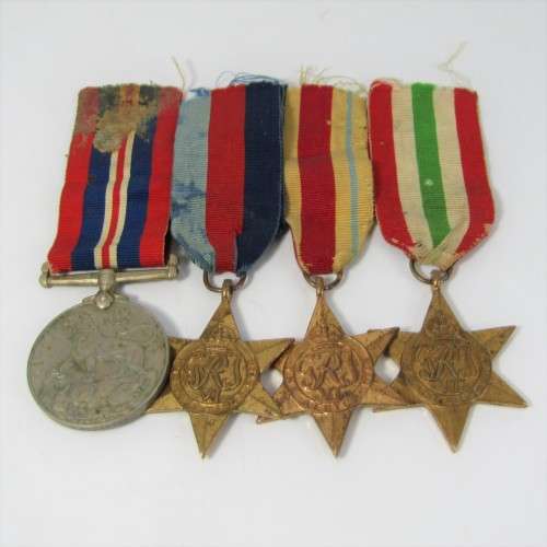 Set of 4 WW2 medals issued to M11710J. Scholtz