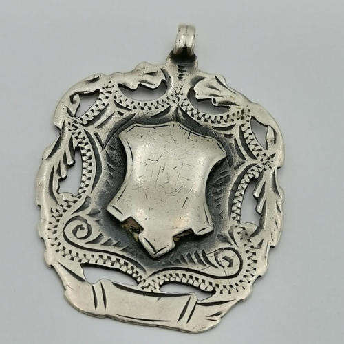 Sterling silver antique fob for pocket watch chain