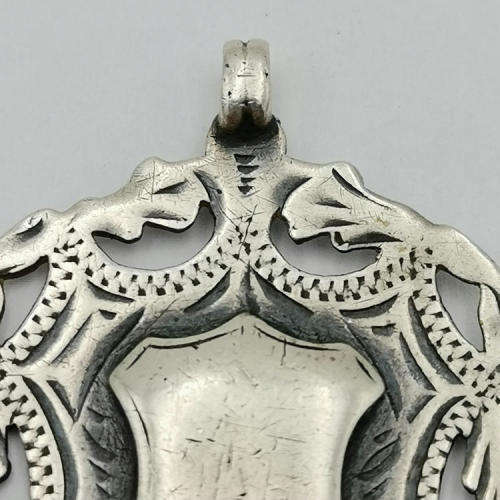 Sterling silver antique fob for pocket watch chain