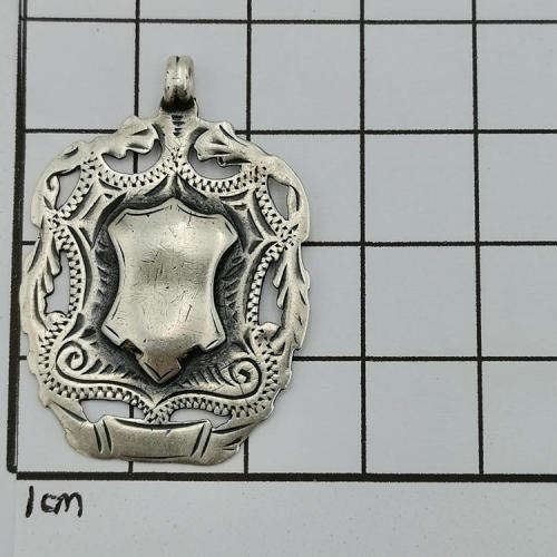 Sterling silver antique fob for pocket watch chain