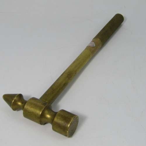 Vintage Elweco brass mini hammer with screwdrivers in handle