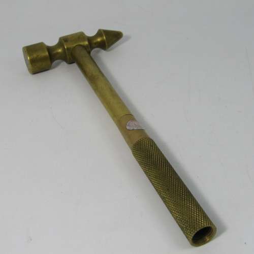 Vintage Elweco brass mini hammer with screwdrivers in handle