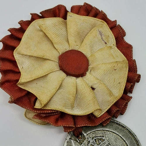 WW1 Dog tag made from aluminum medallion - J Theron 2419 - with remembrance poppy