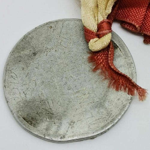 WW1 Dog tag made from aluminum medallion - J Theron 2419 - with remembrance poppy