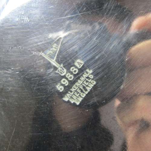 Antique Walker and Hall silver plated serving basket with handle