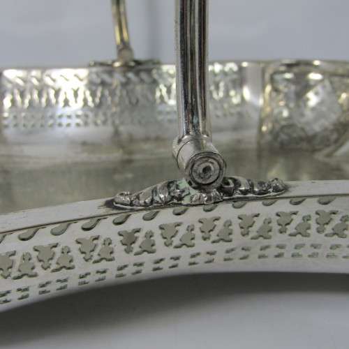Antique Walker and Hall silver plated serving basket with handle