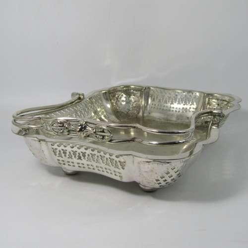 Antique Walker and Hall silver plated serving basket with handle