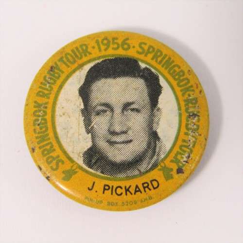 1956 Springbok tour tinnie badge - Jan Pickard