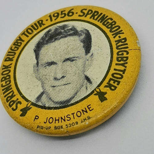 1956 Springbok Rugby tour Paul Johnstone tinnie badge