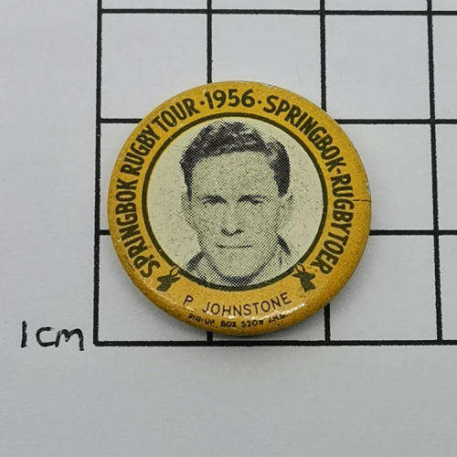 1956 Springbok Rugby tour Paul Johnstone tinnie badge