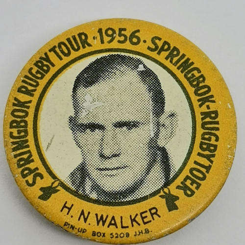 1956 Springbok Rugby tour Harry Walker tinnie badge
