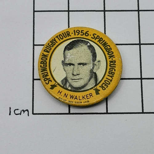 1956 Springbok Rugby tour Harry Walker tinnie badge