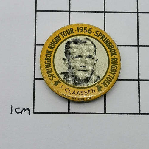 1956 Springbok Rugby tour John Claassen tinnie badge