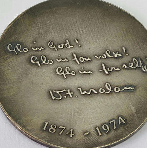 1874-1974 DF Malan sterling silver medallion