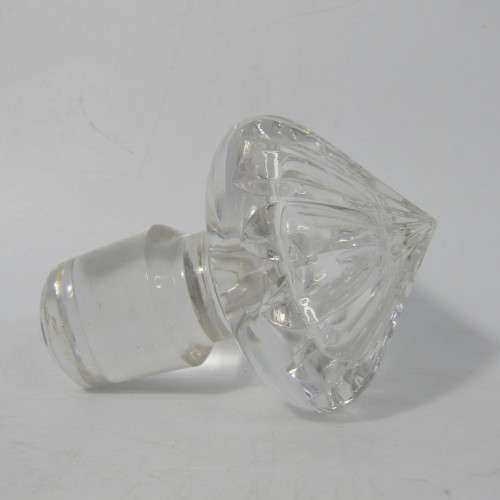 Beautiful vintage glass decanter with silver plated rim