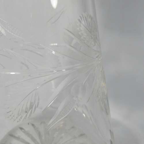 Beautiful vintage glass decanter with silver plated rim