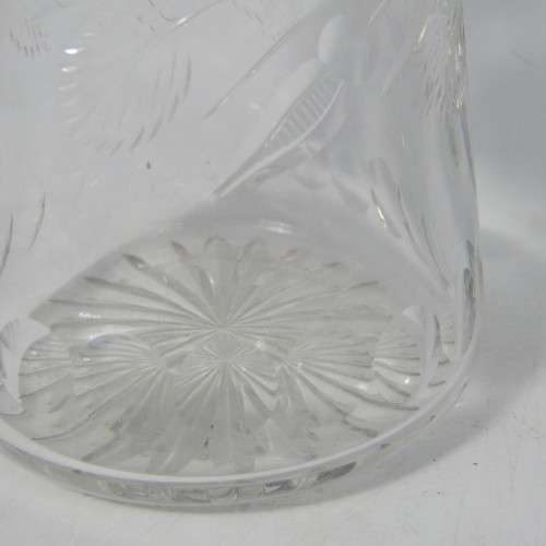 Beautiful vintage glass decanter with silver plated rim