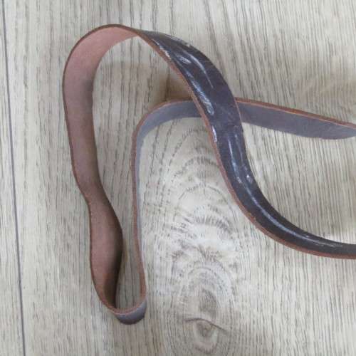 Old leather Police sam brown belt with gun holster and handcuff pouch - 106cm