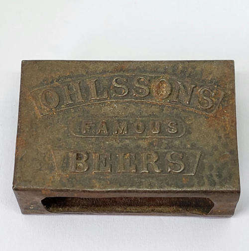 Vintage Ohlssons Famous Beers Matchbox holder