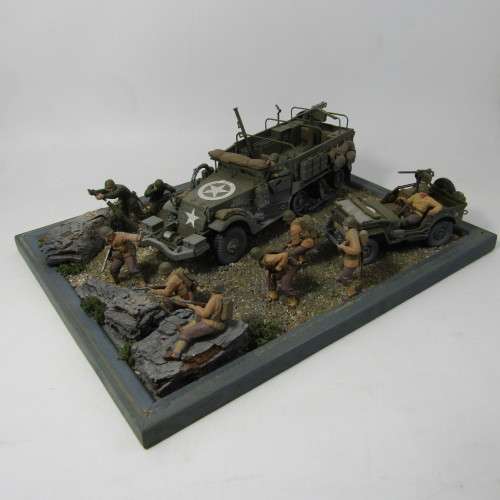 US Army military display diorama with lead dome