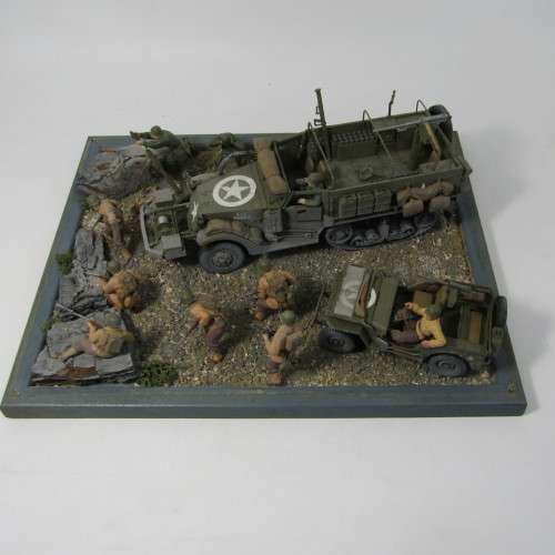 US Army military display diorama with lead dome