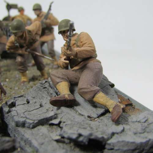 US Army military display diorama with lead dome
