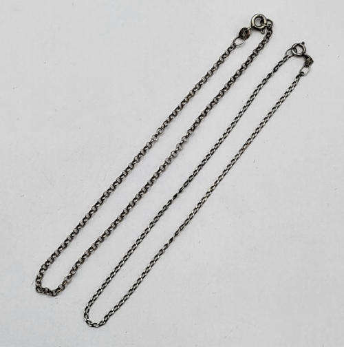 2 Silver ankle bracelets - 22cm - 2.4g
