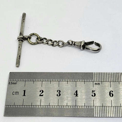 Sterling silver vintage short fob chain hallmarked