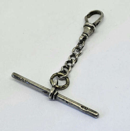 Sterling silver vintage short fob chain hallmarked