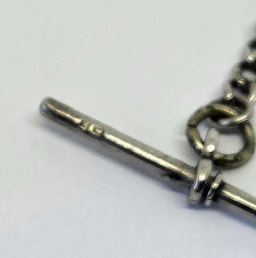 Sterling silver vintage short fob chain hallmarked