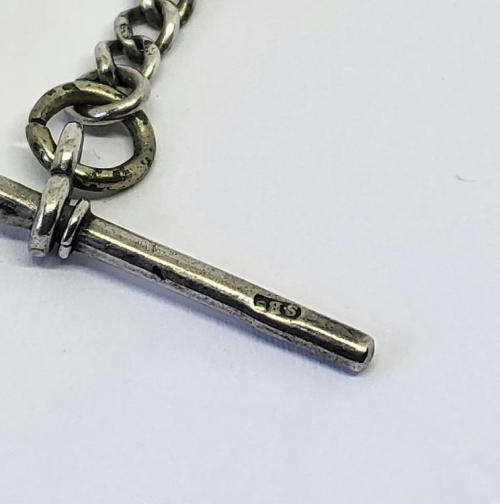 Sterling silver vintage short fob chain hallmarked