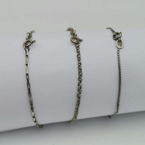 Lot of 3 different silver bracelets 18cm - 3.7g