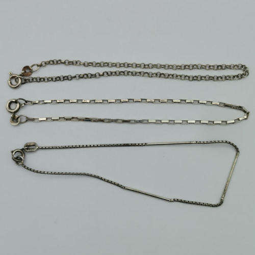 Lot of 3 different silver bracelets 18cm - 3.7g