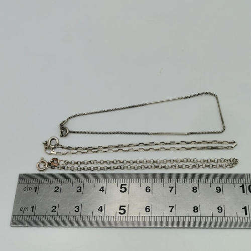 Lot of 3 different silver bracelets 18cm - 3.7g