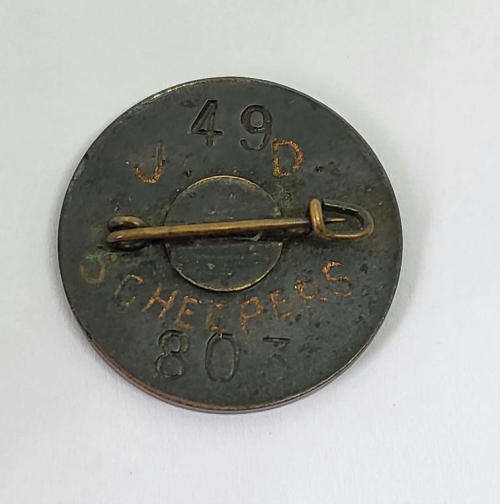 SA Womens Auxiliary service badge #49/803 J.D Scheepers