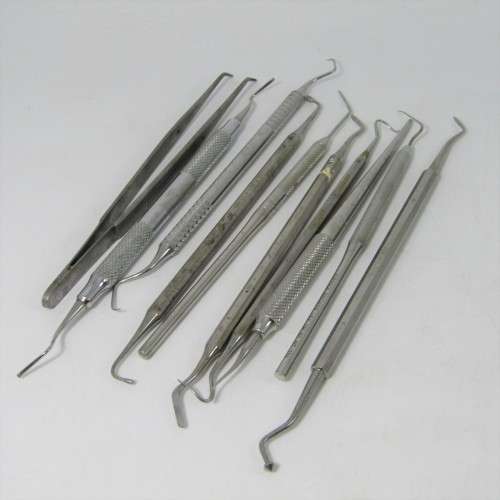 Lot of 10 dentist tools