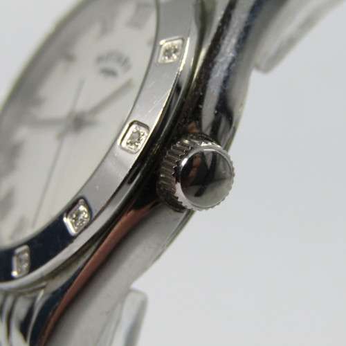 Rotary Rocks ladies watch with 12 diamonds in bezel with mother of pearl dial - with box