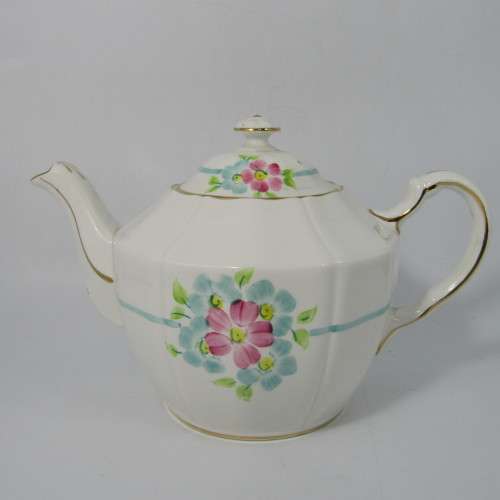 Vintage Adderley porcelain teapot, milk jug, sugar bowl and cookie platter