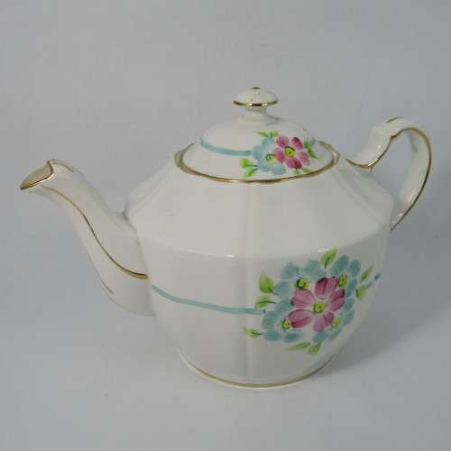 Vintage Adderley porcelain teapot, milk jug, sugar bowl and cookie platter