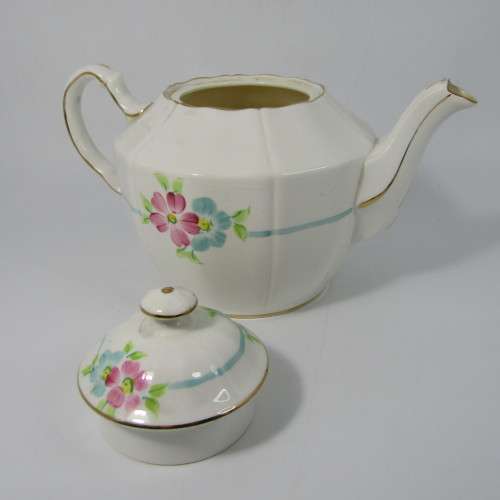 Vintage Adderley porcelain teapot, milk jug, sugar bowl and cookie platter