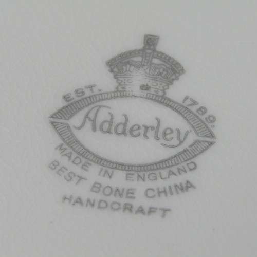 Vintage Adderley porcelain teapot, milk jug, sugar bowl and cookie platter