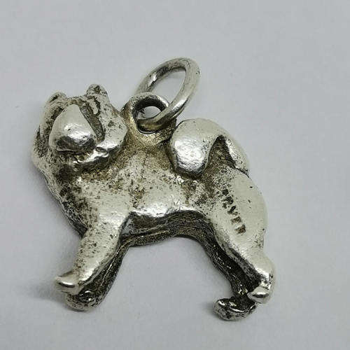 Vintage silver Chow Chow dog charm for bracelet - weighs 6.1g