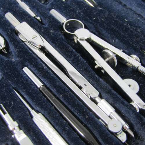 Vintage Kern Swiss engineering technical drawing set