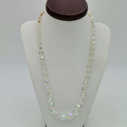 Vintage crystal necklace with brass clasp